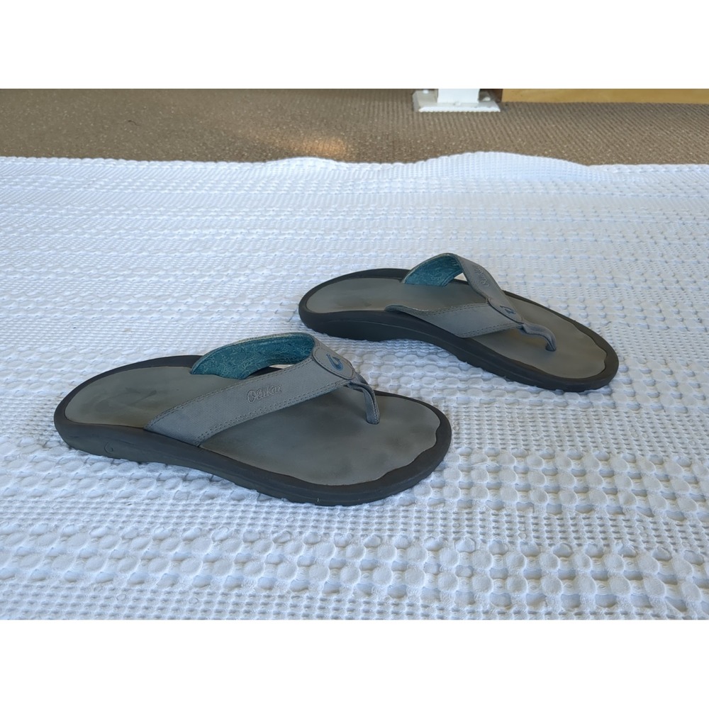 OluKai Ohana Men's Flip Flop Sandals Gray US 10 EU 43